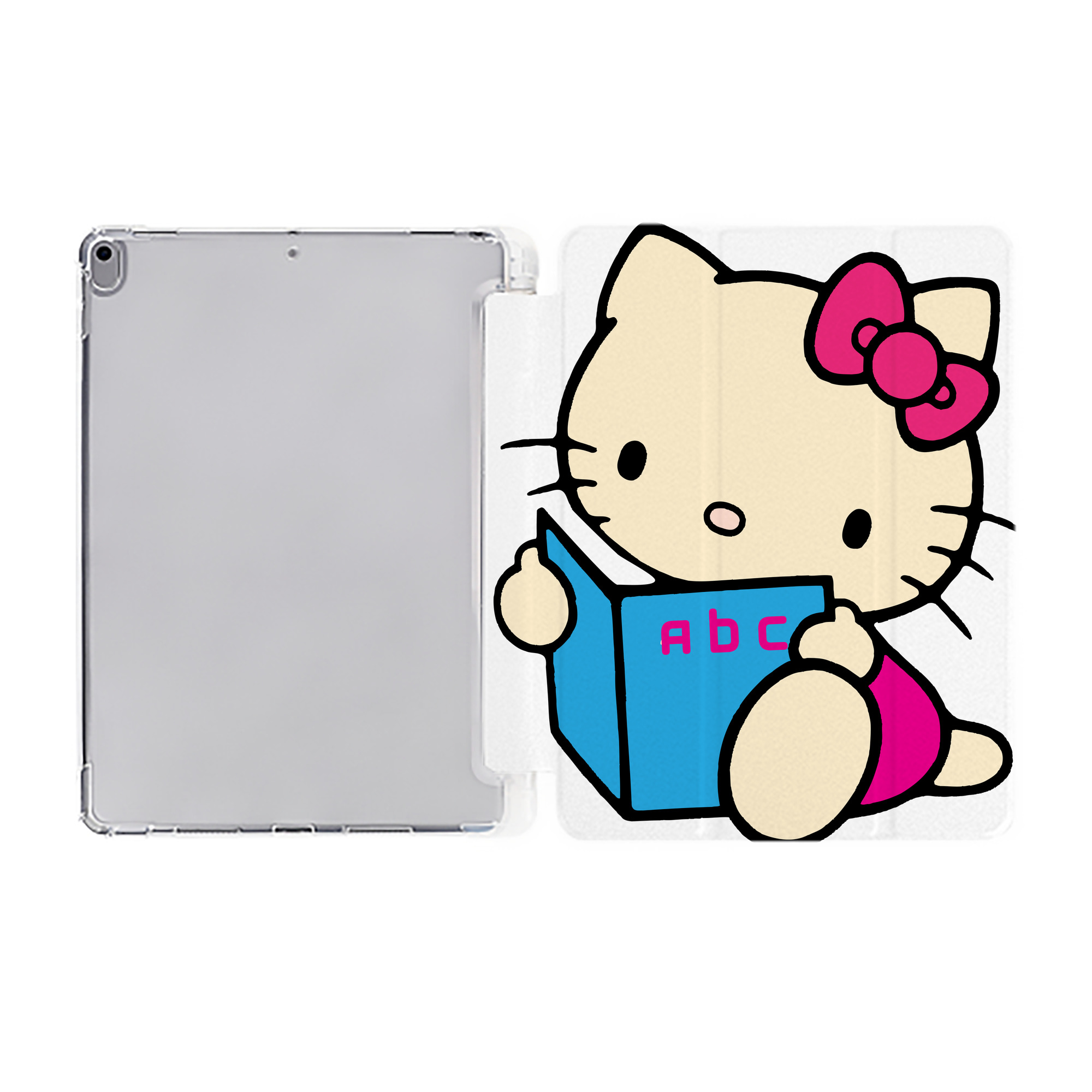（画像用） Hello Kitty ハローキティ IPad ケース ペン収納付き 三つ折りスタンド PUレザー×シリコン 対応機種9.5/10.5/10.9インチ
